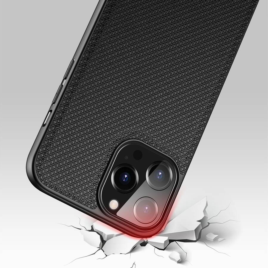 DUX DUCIS FINO CASE COVERED WITH NYLON MATERIAL FOR IPHONE 13 PRO MAX BLACK