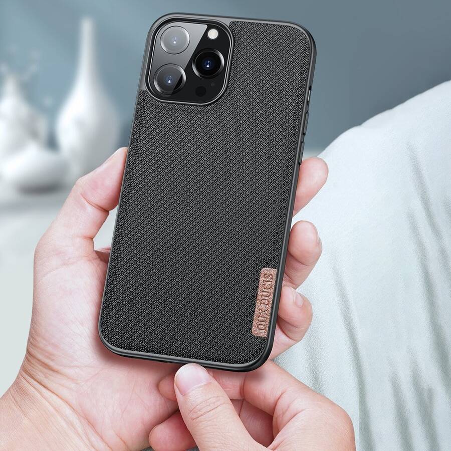 DUX DUCIS FINO CASE COVERED WITH NYLON MATERIAL FOR IPHONE 13 PRO MAX GRAY