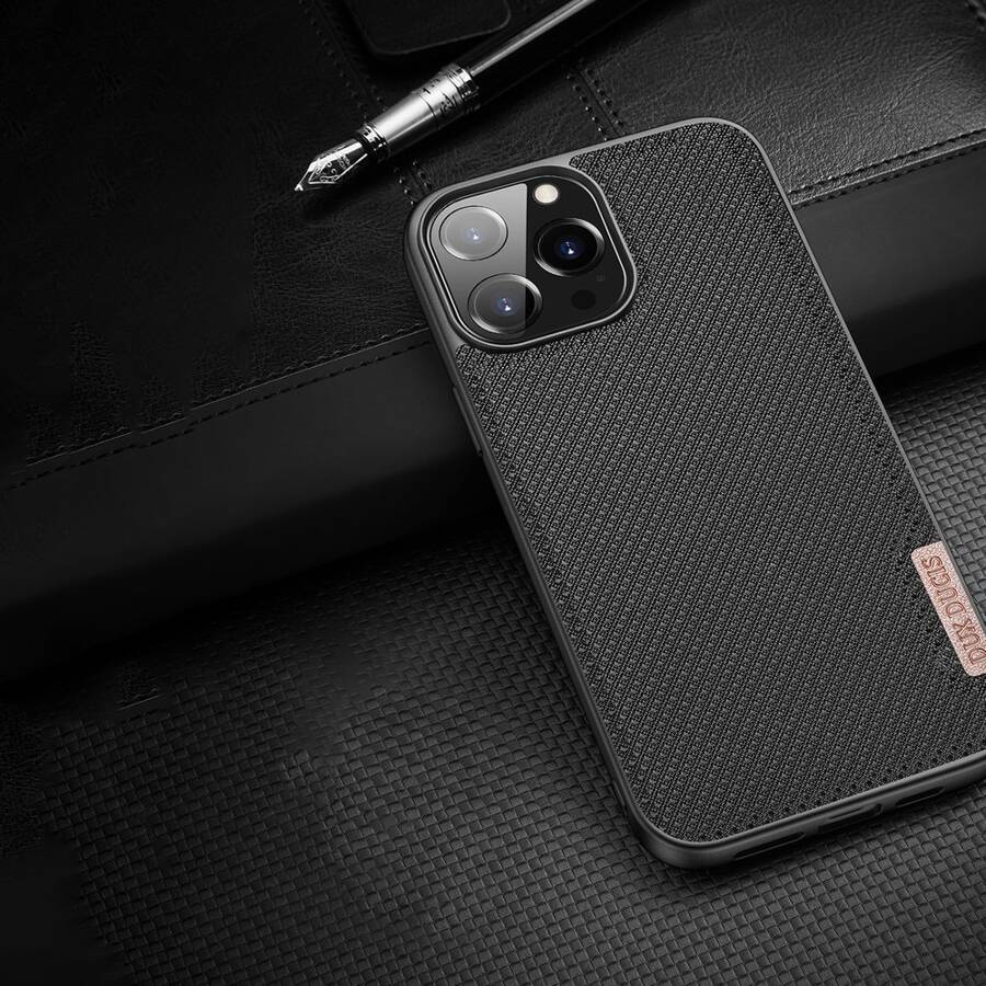 DUX DUCIS FINO CASE COVERED WITH NYLON MATERIAL FOR IPHONE 13 PRO MAX GRAY