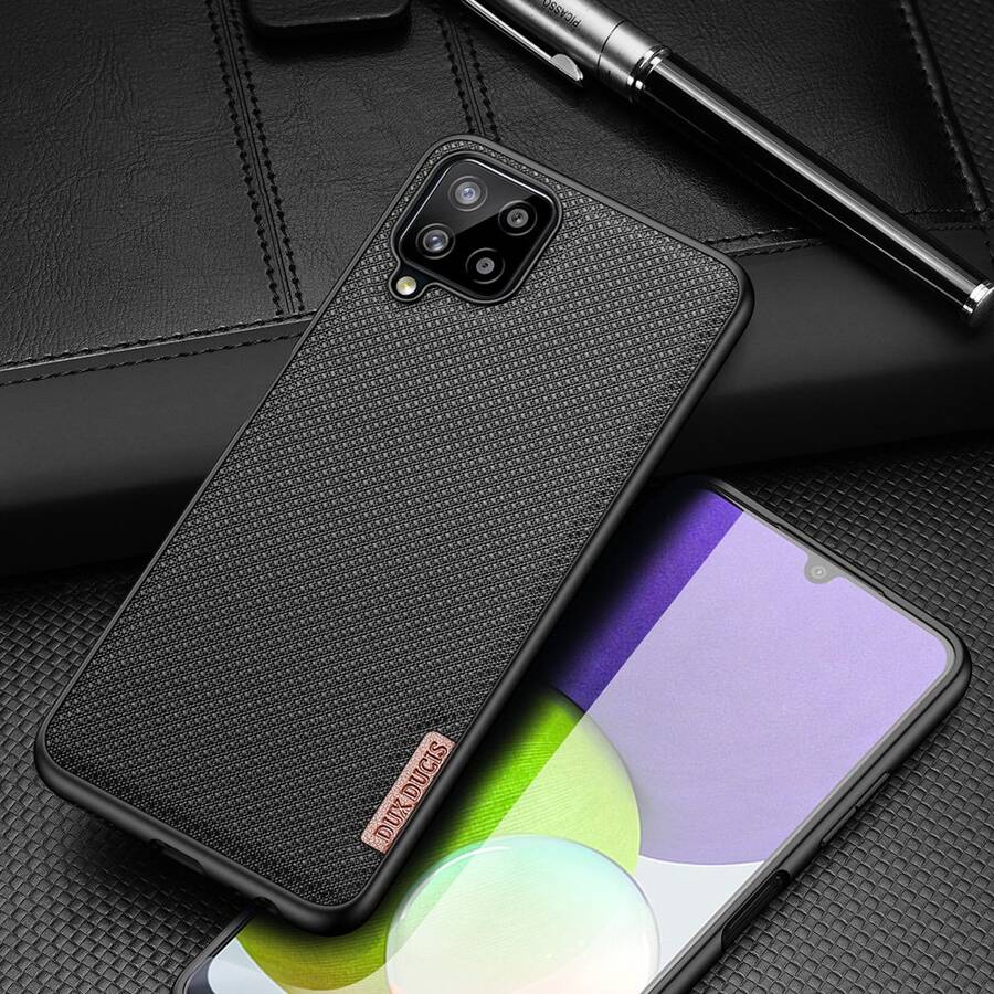 DUX DUCIS FINO CASE COVERED WITH NYLON MATERIAL FOR SAMSUNG GALAXY A22 4G GRAY