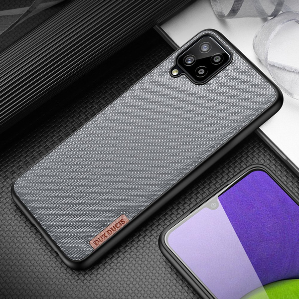 DUX DUCIS FINO CASE COVERED WITH NYLON MATERIAL FOR SAMSUNG GALAXY A22 4G GRAY