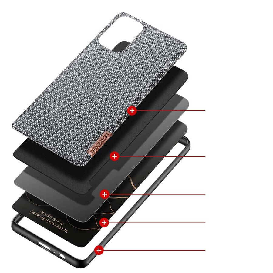 DUX DUCIS FINO CASE COVERED WITH NYLON MATERIAL FOR SAMSUNG GALAXY A32 4G GRAY