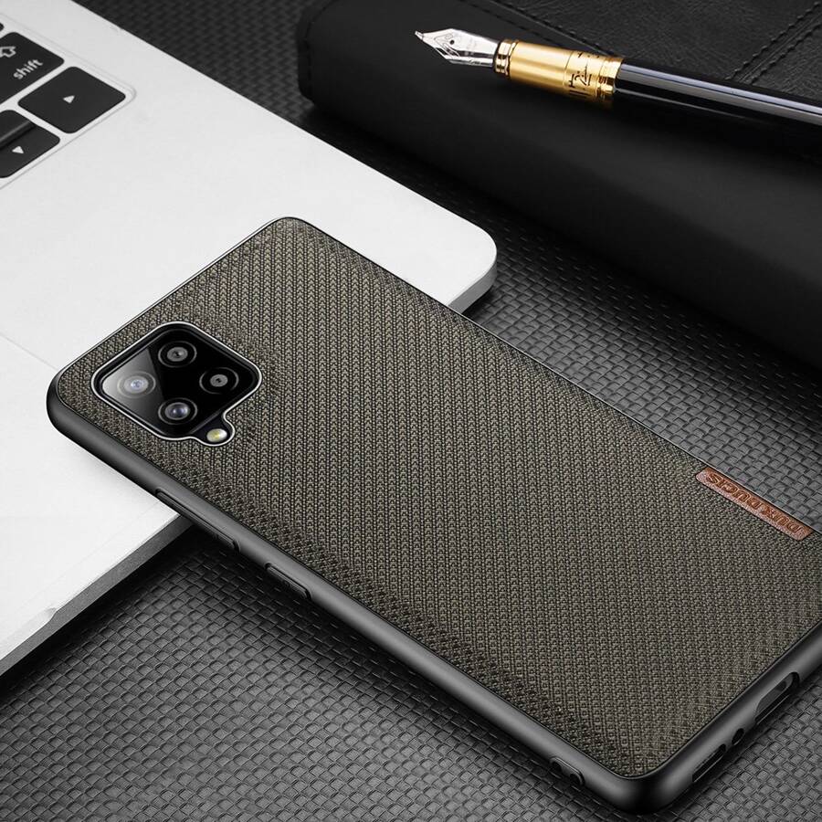 DUX DUCIS FINO CASE COVERED WITH NYLON MATERIAL FOR SAMSUNG GALAXY A42 5G GRAY