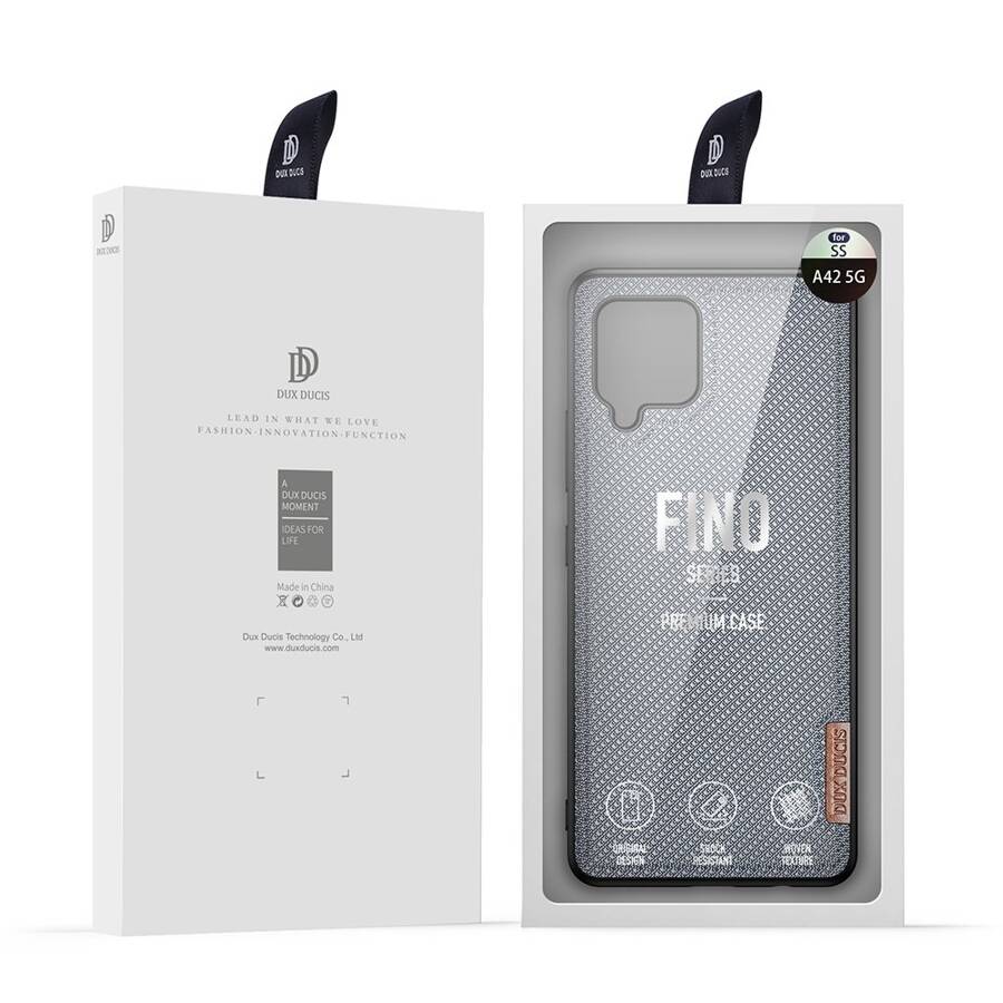 DUX DUCIS FINO CASE COVERED WITH NYLON MATERIAL FOR SAMSUNG GALAXY A42 5G GRAY