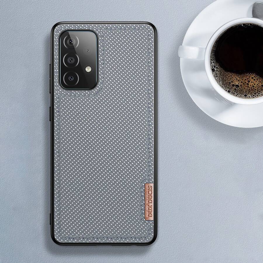 DUX DUCIS FINO CASE COVERED WITH NYLON MATERIAL FOR SAMSUNG GALAXY A72 4G GRAY