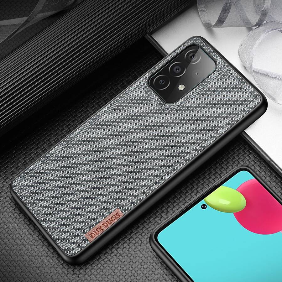 DUX DUCIS FINO CASE COVERED WITH NYLON MATERIAL FOR SAMSUNG GALAXY A72 4G GRAY