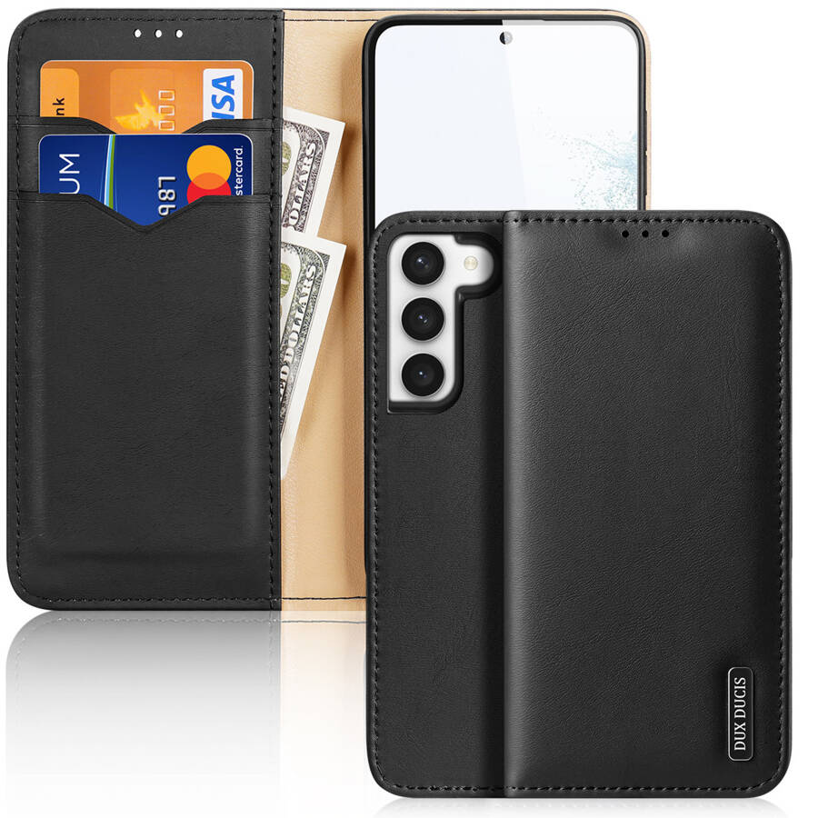 DUX DUCIS HIVO CASE FOR SAMSUNG GALAXY S23 FLIP COVER WALLET STAND RFID BLOCKING BLACK