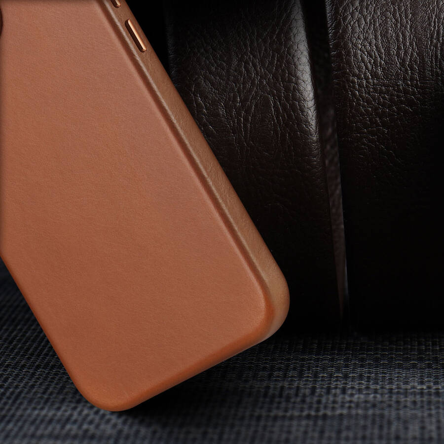 DUX DUCIS NAPLES CASE FOR IPHONE 13 PRO LEATHER COVER (MAGSAFE COMPATIBLE) BROWN
