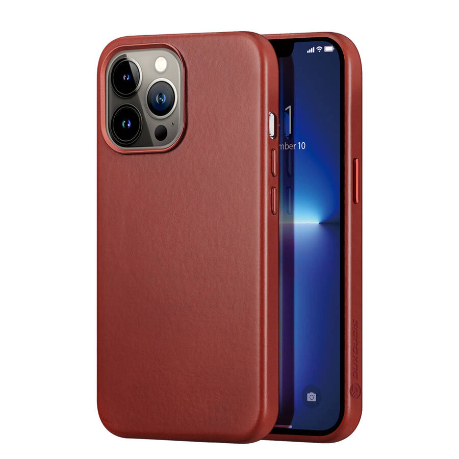DUX DUCIS NAPLES CASE FOR IPHONE 13 PRO MAX LEATHER COVER (MAGSAFE COMPATIBLE) RED