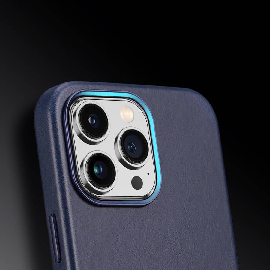 DUX DUCIS NAPLES CASE FOR IPHONE 14 PRO MAX MAGNETIC LEATHER CASE MAGSAFE BLUE