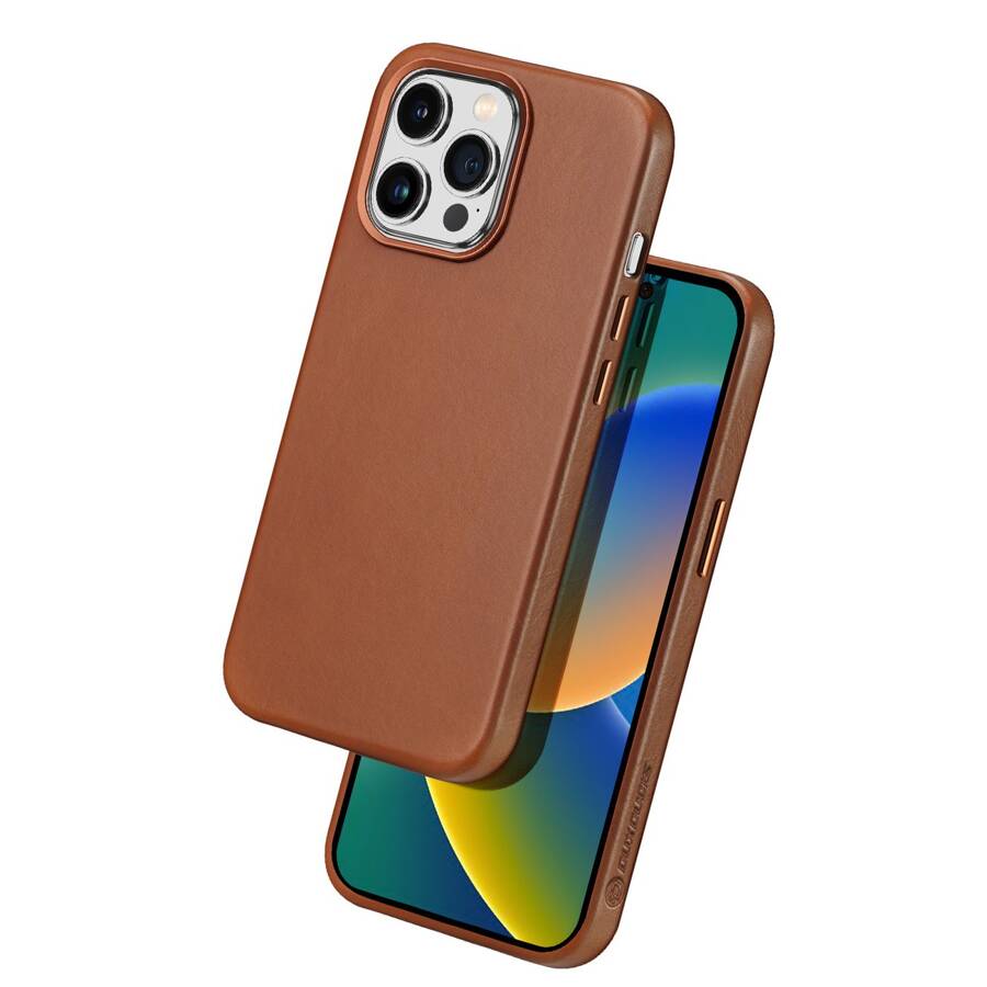 DUX DUCIS NAPLES CASE FOR IPHONE 14 PRO MAX MAGNETIC LEATHER CASE MAGSAFE BROWN