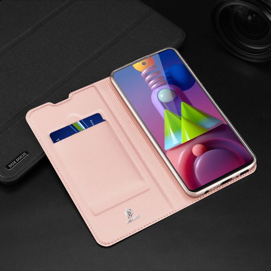 DUX DUCIS SKIN PRO BOOKCASE TYPE CASE FOR SAMSUNG GALAXY M51 PINK