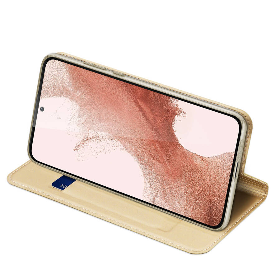 DUX DUCIS SKIN PRO CASE FOR SAMSUNG GALAXY S23+ FLIP CARD WALLET STAND GOLD