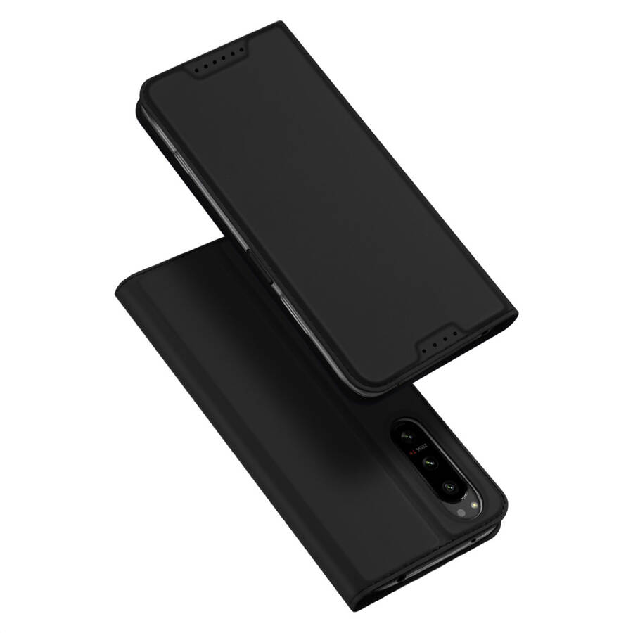 DUX DUCIS SKIN PRO CASE FOR SONY XPERIA 5 IV FLIP COVER CARD WALLET STAND BLACK