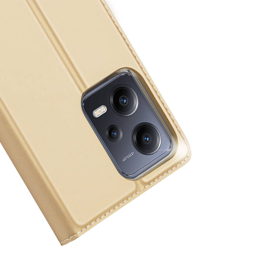 DUX DUCIS SKIN PRO CASE FOR XIAOMI REDMI NOTE 12 PRO+ FLIP CARD WALLET STAND GOLD