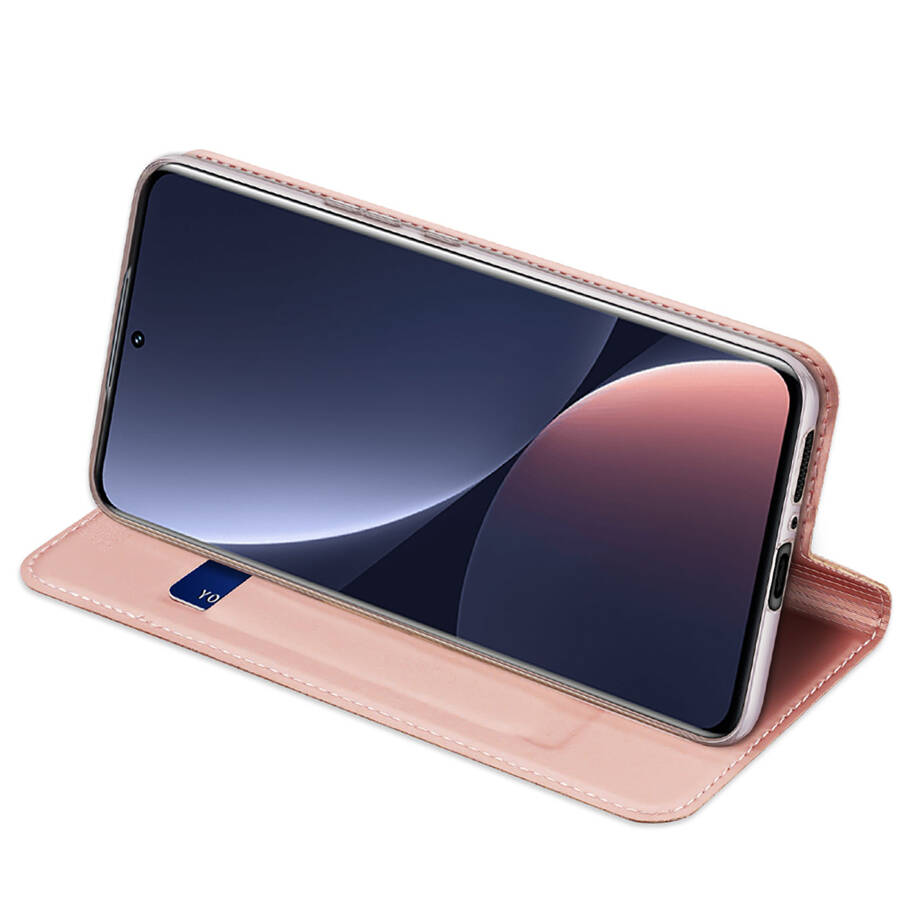 DUX DUCIS SKIN PRO CASE XIAOMI 13 PRO FLIP CARD WALLET STAND PINK