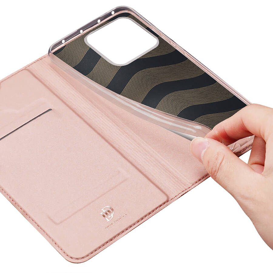 DUX DUCIS SKIN PRO CASE XIAOMI 13 PRO FLIP CARD WALLET STAND PINK