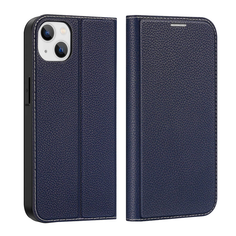 DUX DUCIS SKIN X2 CASE FOR IPHONE 14 MAX CASE WITH MAGNETIC FLAP BLUE