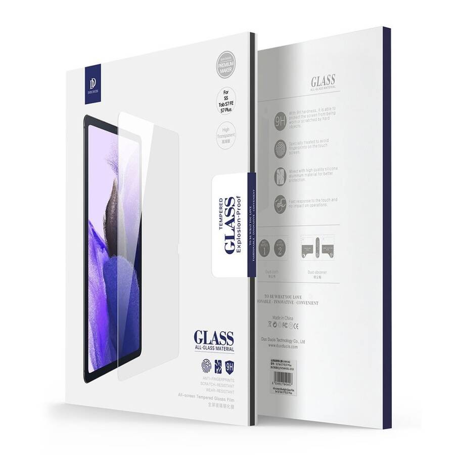 DUX DUCIS TEMPERED GLASS SAMSUNG GALAXY TAB S7+ (S7 PLUS) / TAB S7 FE / TAB S8+ (S8 PLUS) TRANSPARENT