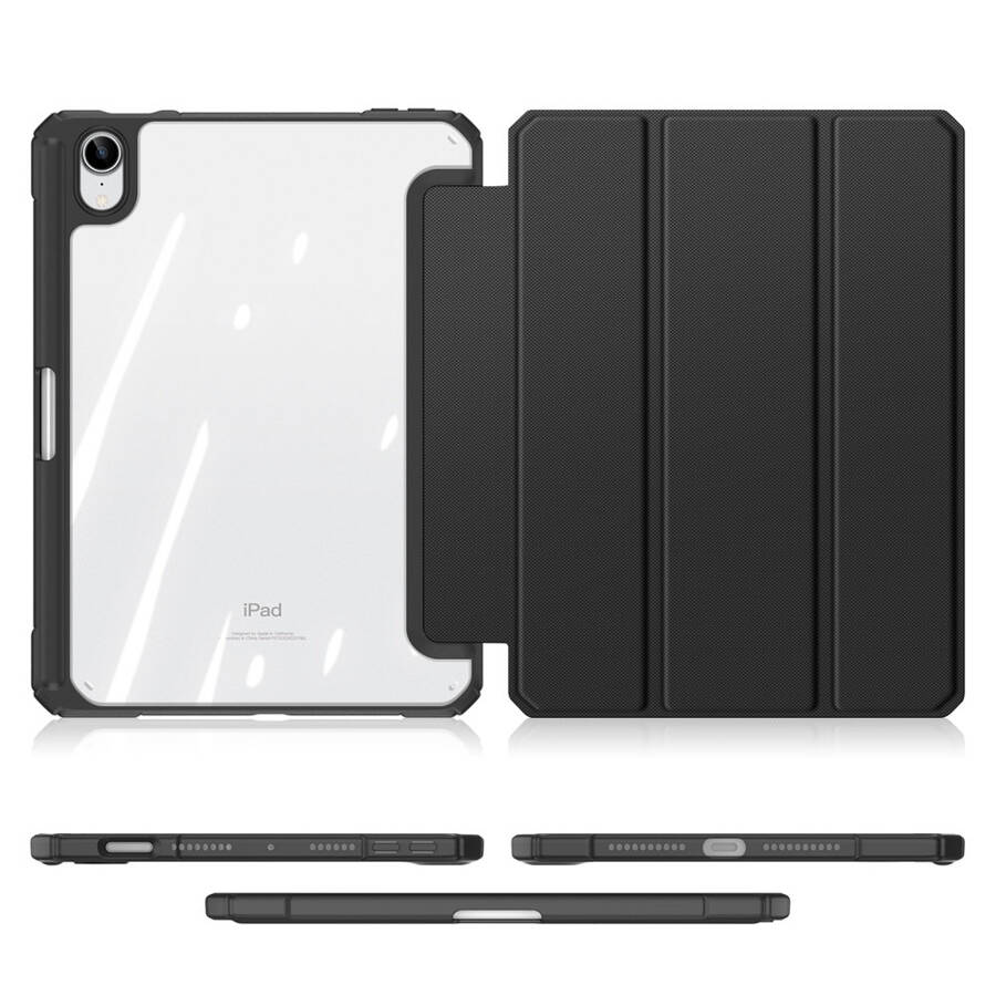 DUX DUCIS TOBY ARMORED TOUGH SMART COVER FOR IPAD MINI 2021 WITH A HOLDER FOR APPLE PENCIL BLACK