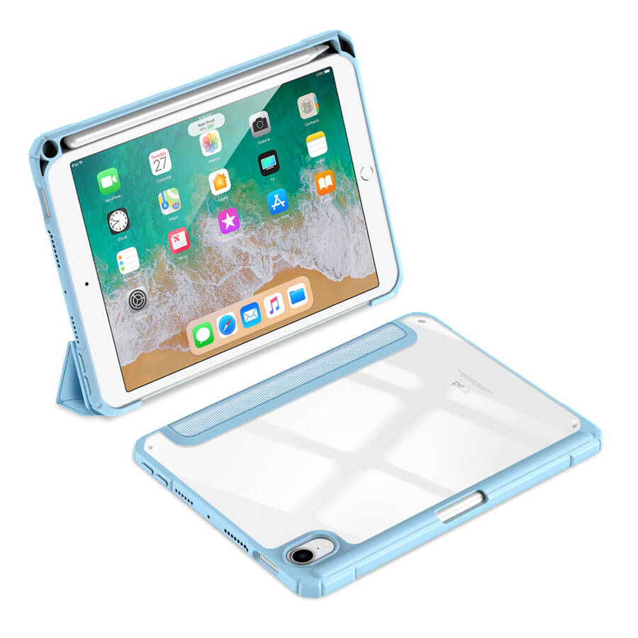 DUX DUCIS TOBY ARMORED TOUGH SMART COVER FOR IPAD MINI 2021 WITH A HOLDER FOR APPLE PENCIL BLUE