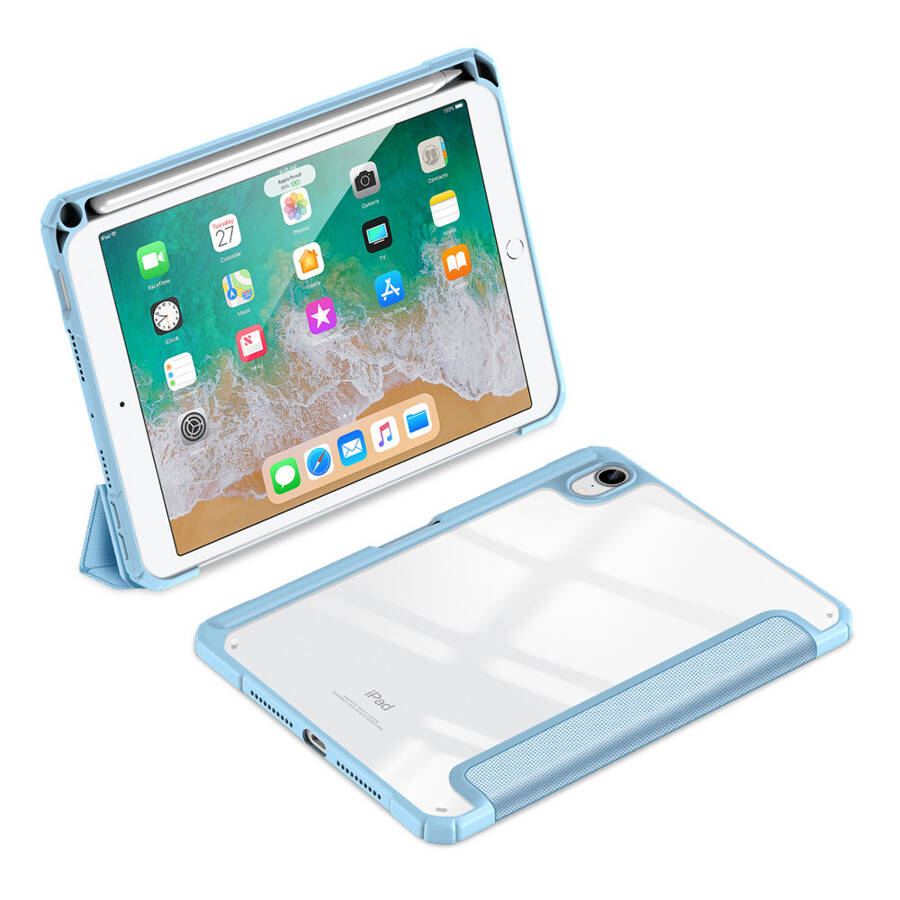 DUX DUCIS TOBY ARMORED TOUGH SMART COVER FOR IPAD MINI 2021 WITH A HOLDER FOR APPLE PENCIL BLUE