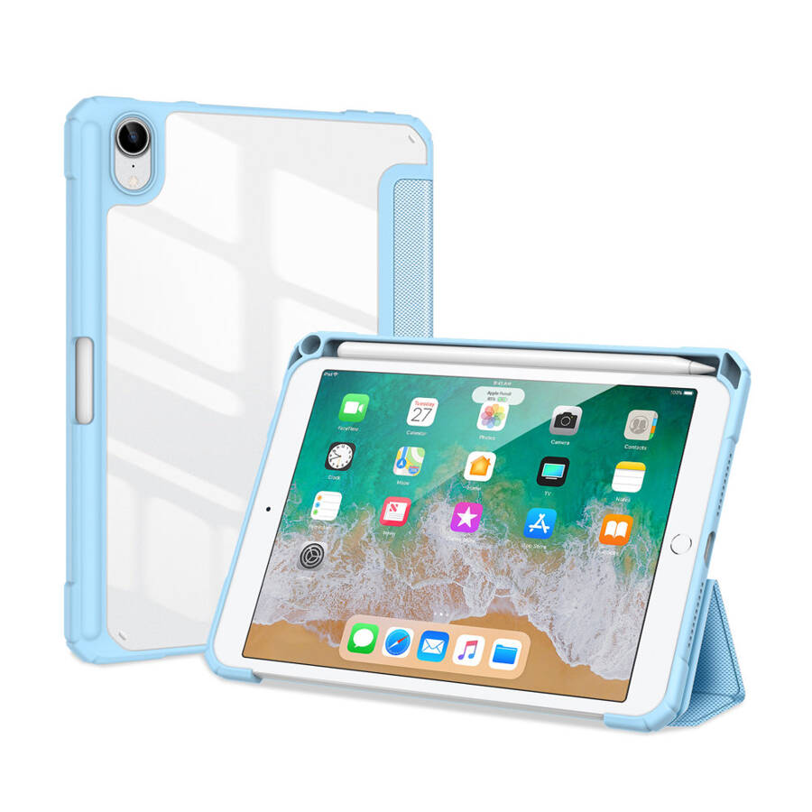 DUX DUCIS TOBY ARMORED TOUGH SMART COVER FOR IPAD MINI 2021 WITH A HOLDER FOR APPLE PENCIL BLUE