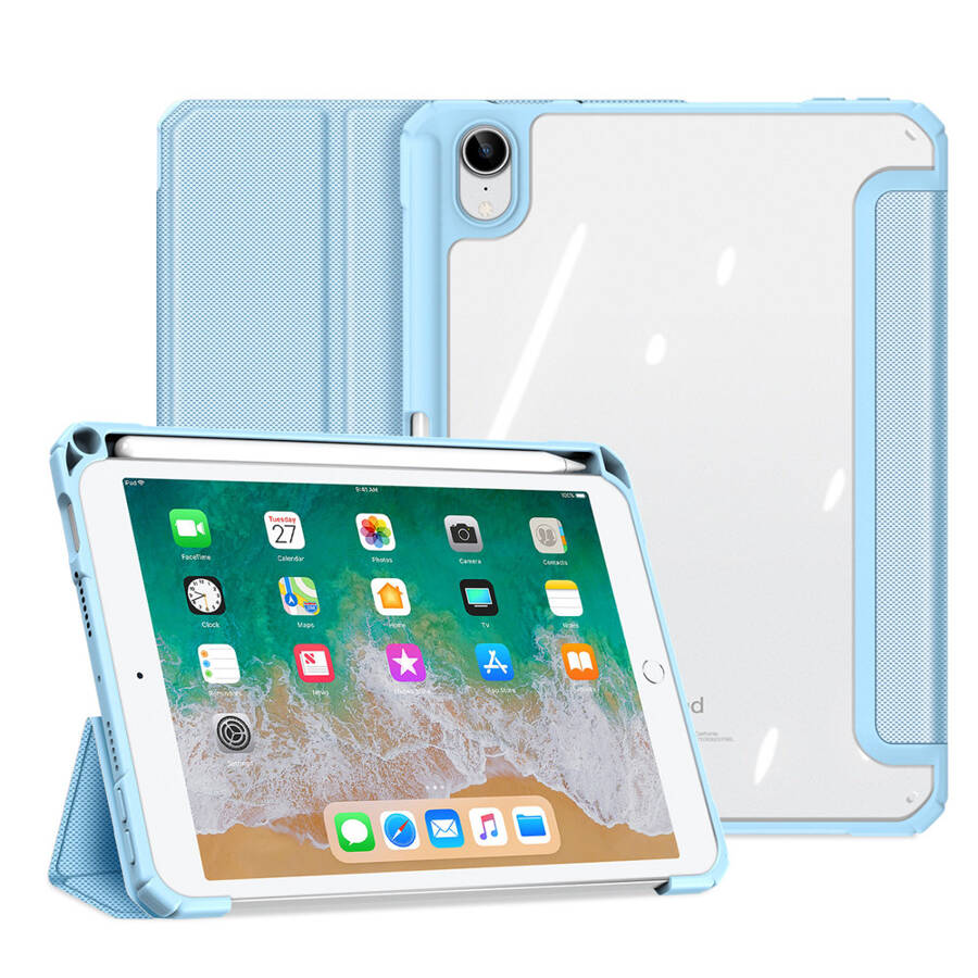 DUX DUCIS TOBY ARMORED TOUGH SMART COVER FOR IPAD MINI 2021 WITH A HOLDER FOR APPLE PENCIL BLUE