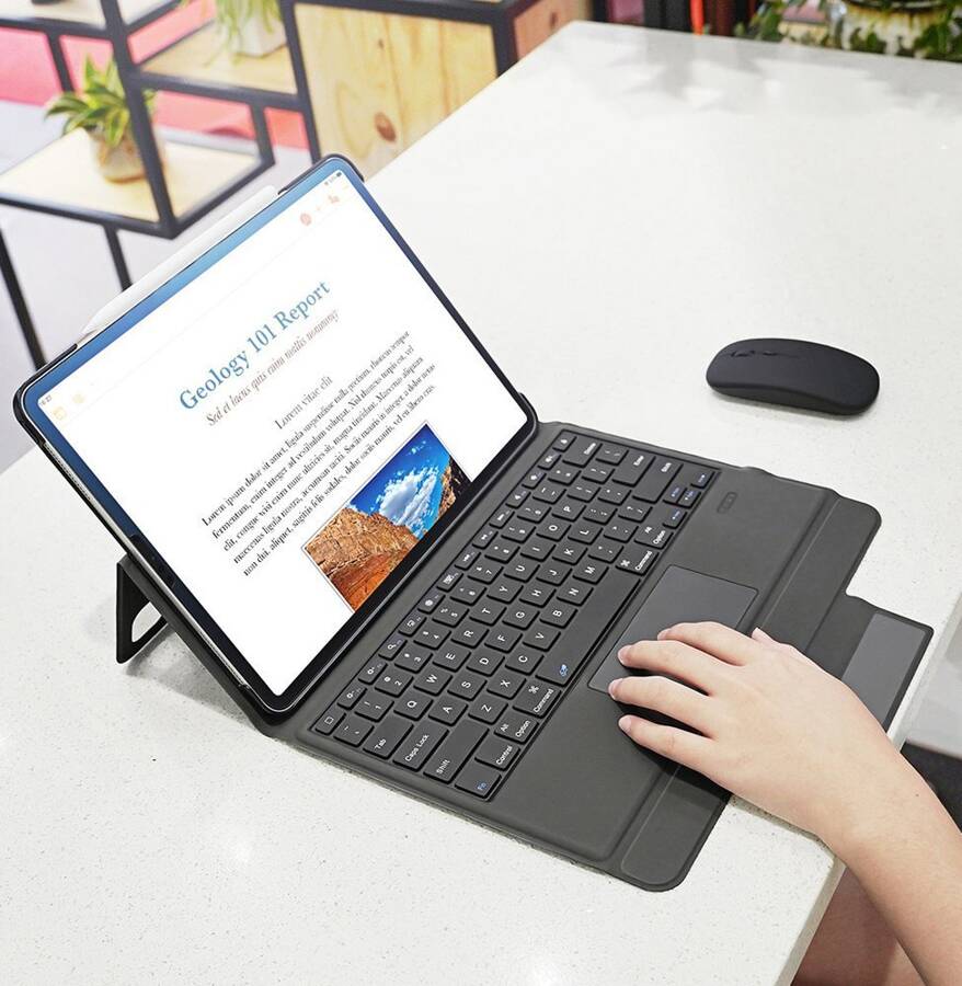 DUX DUCIS TOUCHPAD KEYBOARD CASE WIRELESS BLUETOOTH KEYBOARD IPAD PRO 12.9'' 2018 / 2020 / 2021 BLACK