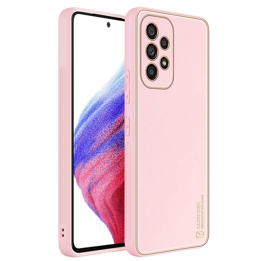 DUX DUCIS YOLO ELEGANT COVER MADE OF ECOLOGICAL LEATHER FOR SAMSUNG GALAXY A53 5G PINK