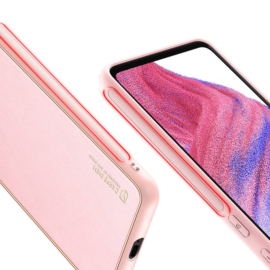 DUX DUCIS YOLO ELEGANT COVER MADE OF ECOLOGICAL LEATHER FOR SAMSUNG GALAXY A53 5G PINK