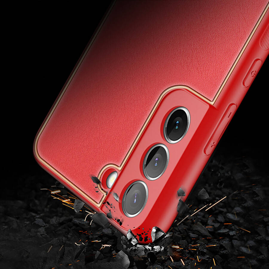 DUX DUCIS YOLO ELEGANT COVER MADE OF ECOLOGICAL LEATHER FOR SAMSUNG GALAXY S22 + (S22 PLUS) RED