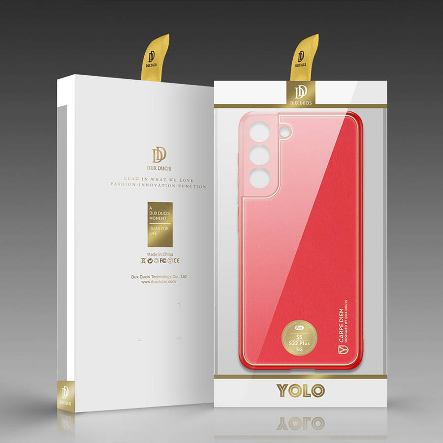 DUX DUCIS YOLO ELEGANT COVER MADE OF ECOLOGICAL LEATHER FOR SAMSUNG GALAXY S22 + (S22 PLUS) RED