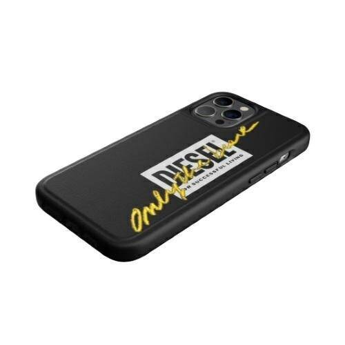 Diesel Moulded Case Embroidery iPhone 12/12 Pro czarno-limonkowy/black-lime 42507