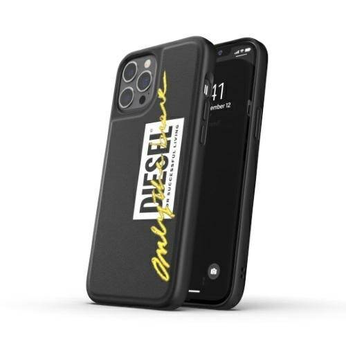 Diesel Moulded Case Embroidery iPhone 12 Pro Max czarno-limonkowy/black-lime 42508