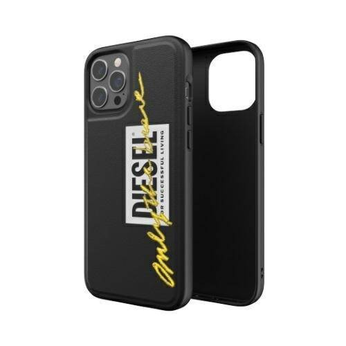 Diesel Moulded Case Embroidery iPhone 12 Pro Max czarno-limonkowy/black-lime 42508