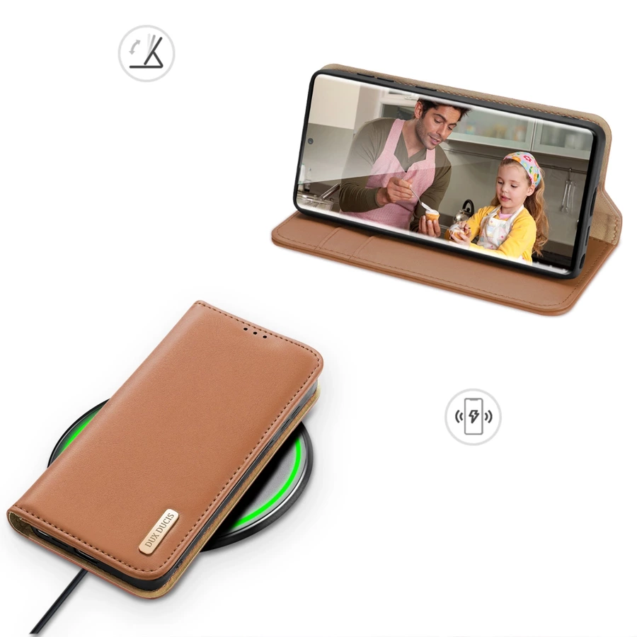 Dux Ducis Hivo case with flap and RFID blocker for Samsung Galaxy S24 Ultra - brown