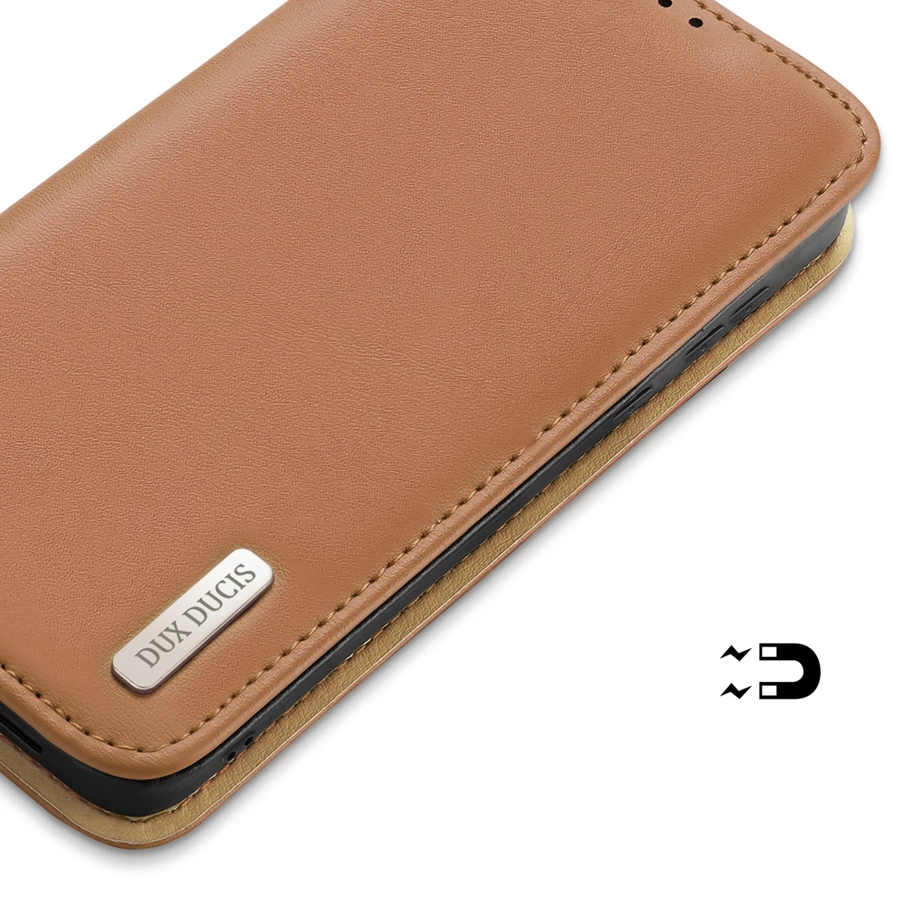 Dux Ducis Hivo case with flap and RFID blocker for Samsung Galaxy S24 - brown