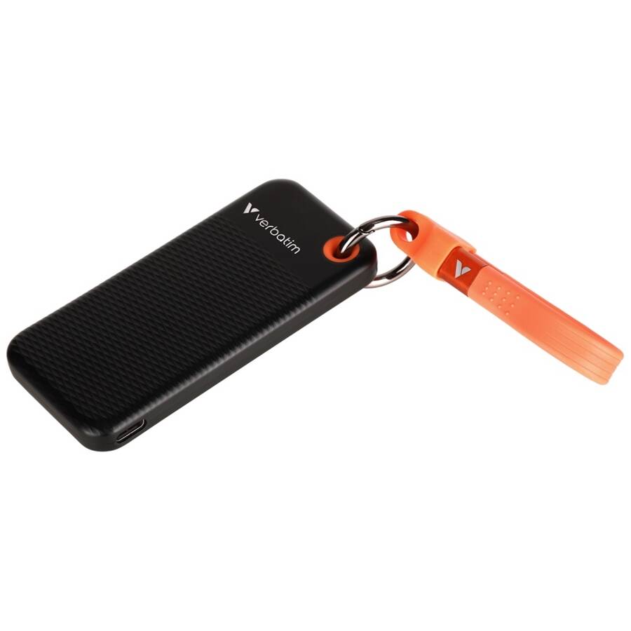 Dysk Zewnętrzny Verbatim Pocket SSD 2TB   - brelok do kluczy z kablem USB-C 3.2 gen.2 czarno-pomarańczowy/black-orange 32197