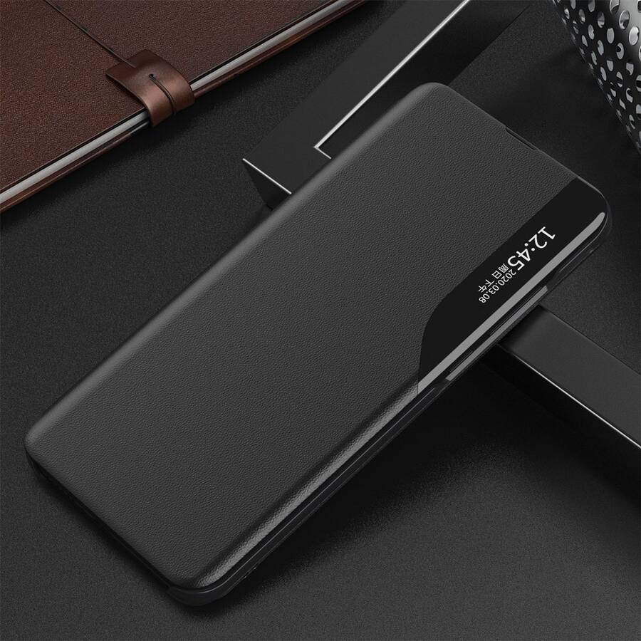 ECO LEATHER VIEW CASE ELEGANT BOOKCASE TYPE CASE WITH KICKSTAND FOR XIAOMI POCO M3 / XIAOMI REDMI 9T BLACK