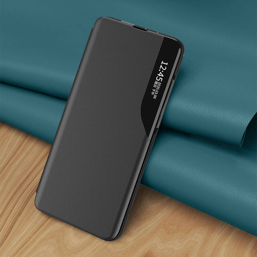 ECO LEATHER VIEW CASE ELEGANT FLIP COVER CASE WITH STAND FUNCTION FOR XIAOMI REDMI NOTE 11S / NOTE 11 BLACK