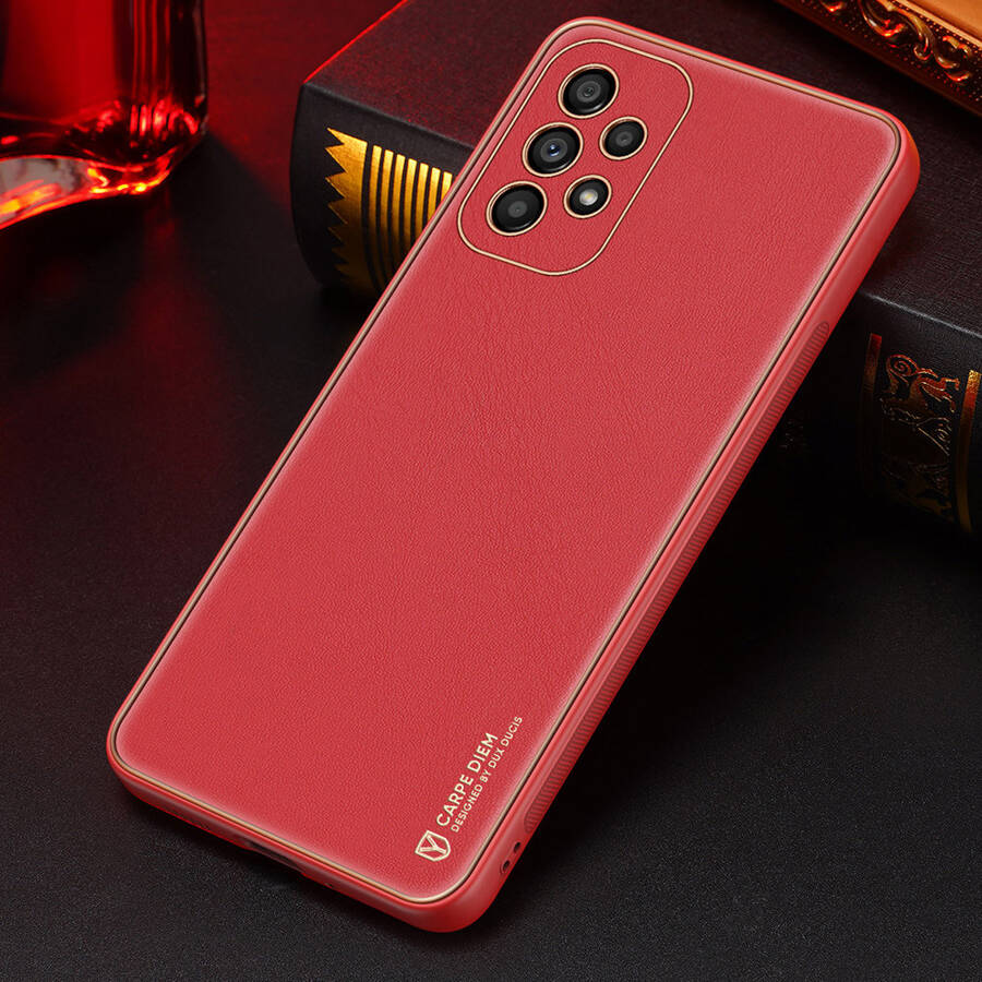 ELEGANT COVER MADE OF ARTIFICIAL LEATHER FOR SAMSUNG GALAXY A33 5G RED. DUX DUCIS YOLO