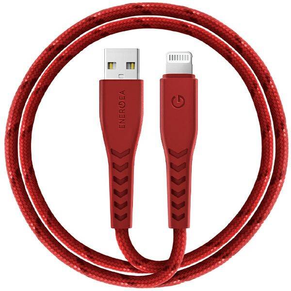 ENERGEA kabel Nyloflex USB - Lightning Charge and Sync C89 MFI 1.5m czerwony/red