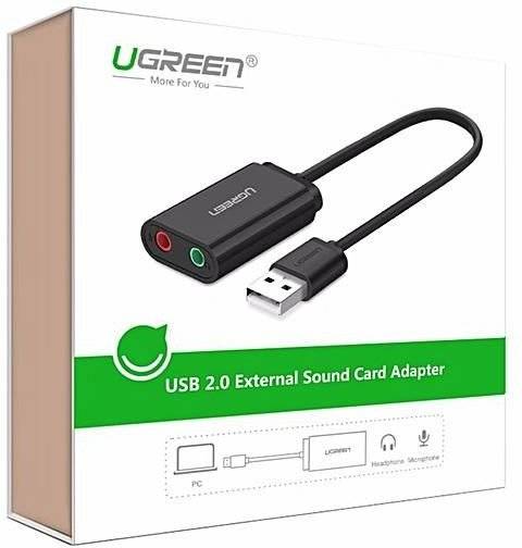 EXTERNAL USB AUDIO CARD UGREEN 15CM (BLACK)