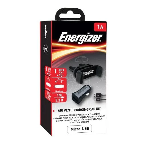 Energizer KIT VOITURE CLIP 1USB 1A M-USB