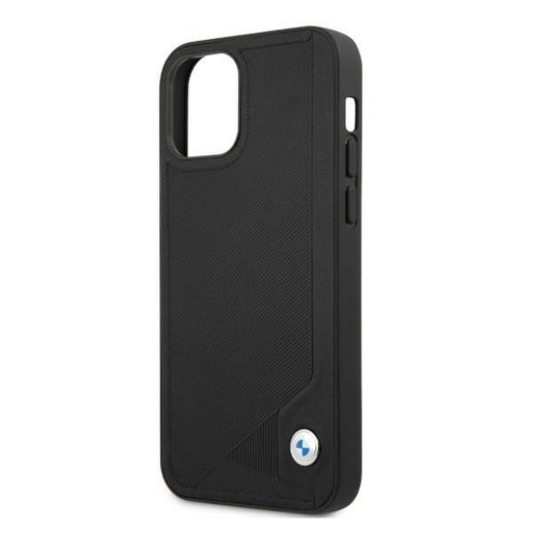 Etui BMW BMHCP12MRCDPK iPhone 12/12 Pro  6,1" czarny/black hardcase Leather Deboss