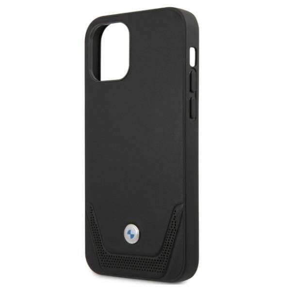 Etui BMW BMHCP12MRSWPK iPhone 12/12 Pro 6,1" czarny/black hardcase Leather Perforate