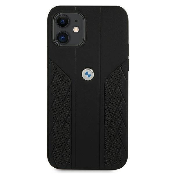 Etui BMW BMHCP12SRSPPK iPhone 12 mini  5,4" czarny/black hardcase Leather Curve Perforate