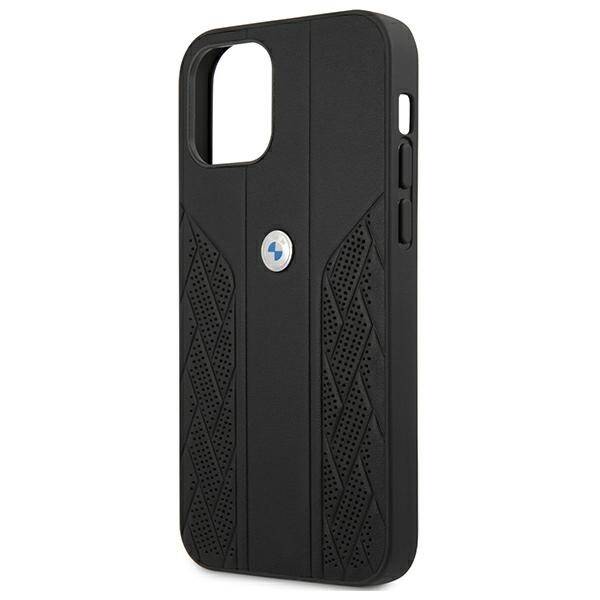 Etui BMW BMHCP12SRSPPK iPhone 12 mini  5,4" czarny/black hardcase Leather Curve Perforate