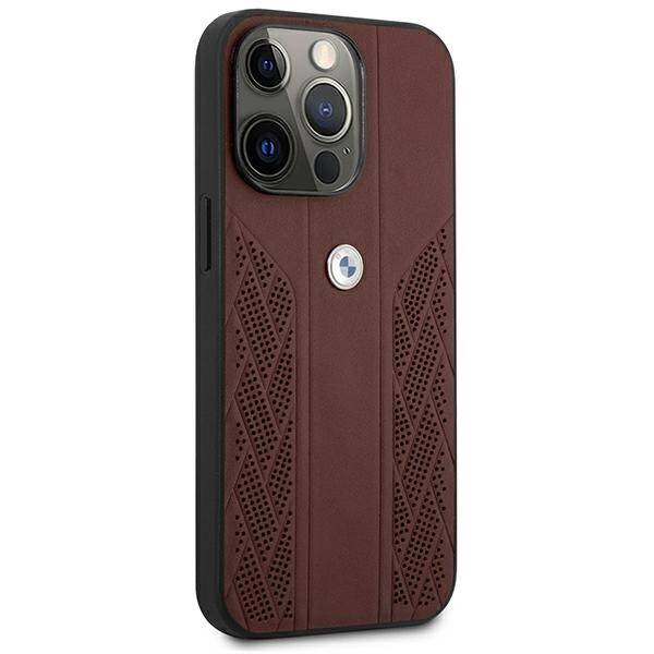 Etui BMW BMHCP13LRSPPR iPhone 13 Pro/13 6,1" czerwony/red hardcase Leather Curve Perforate